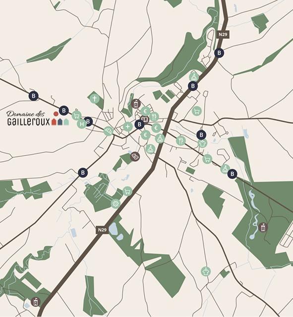 Kaart Domaine des Gailleroux - mobile