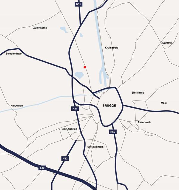 Kaart Blauwe Torenpoort - Brugge - mobile